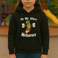 On My Wurst Behavior Funny Bratwurst German Oktoberfest Kids Hoodie thumb 3