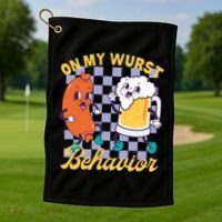 On My Wurst Behavior Oktoberfest Golf Towel thumb 1
