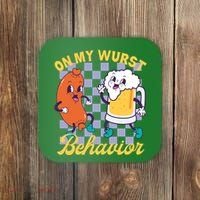 On My Wurst Behavior Oktoberfest Coaster thumb 0