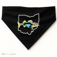 Ohio Map Walleye Fishing Freshwater Fisherman Walleye Fish USA-Made Doggie Bandana thumb 0