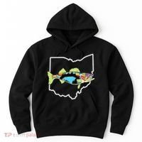 Ohio Map Walleye Fishing Freshwater Fisherman Walleye Fish Hoodie thumb 0