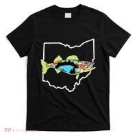 Ohio Map Walleye Fishing Freshwater Fisherman Walleye Fish T-Shirt thumb 0