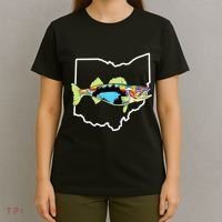 Ohio Map Walleye Fishing Freshwater Fisherman Walleye Fish T-Shirt thumb 4