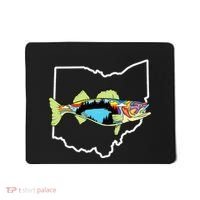 Ohio Map Walleye Fishing Freshwater Fisherman Walleye Fish Mousepad thumb 0