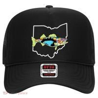 Ohio Map Walleye Fishing Freshwater Fisherman Walleye Fish Hat thumb 0