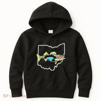 Ohio Map Walleye Fishing Freshwater Fisherman Walleye Fish Kids Hoodie thumb 0