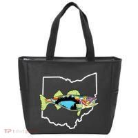 Ohio Map Walleye Fishing Freshwater Fisherman Walleye Fish Tote Bag thumb 0