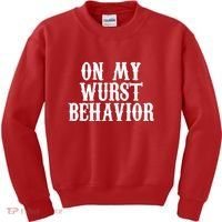On My Wurst Behavior Oktoberfest Festive Kids Sweatshirt thumb 0