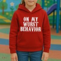 On My Wurst Behavior Oktoberfest Festive Kids Hoodie thumb 3