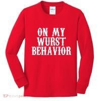 On My Wurst Behavior Oktoberfest Festive Kids Long Sleeve Shirt thumb 0