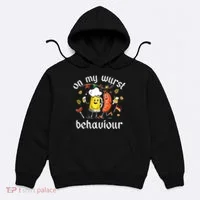 On My Wurst Behavior Funny Bratwurst German Oktoberfest Hoodie thumb 0