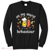 On My Wurst Behavior Funny Bratwurst German Oktoberfest Sweatshirt thumb 0