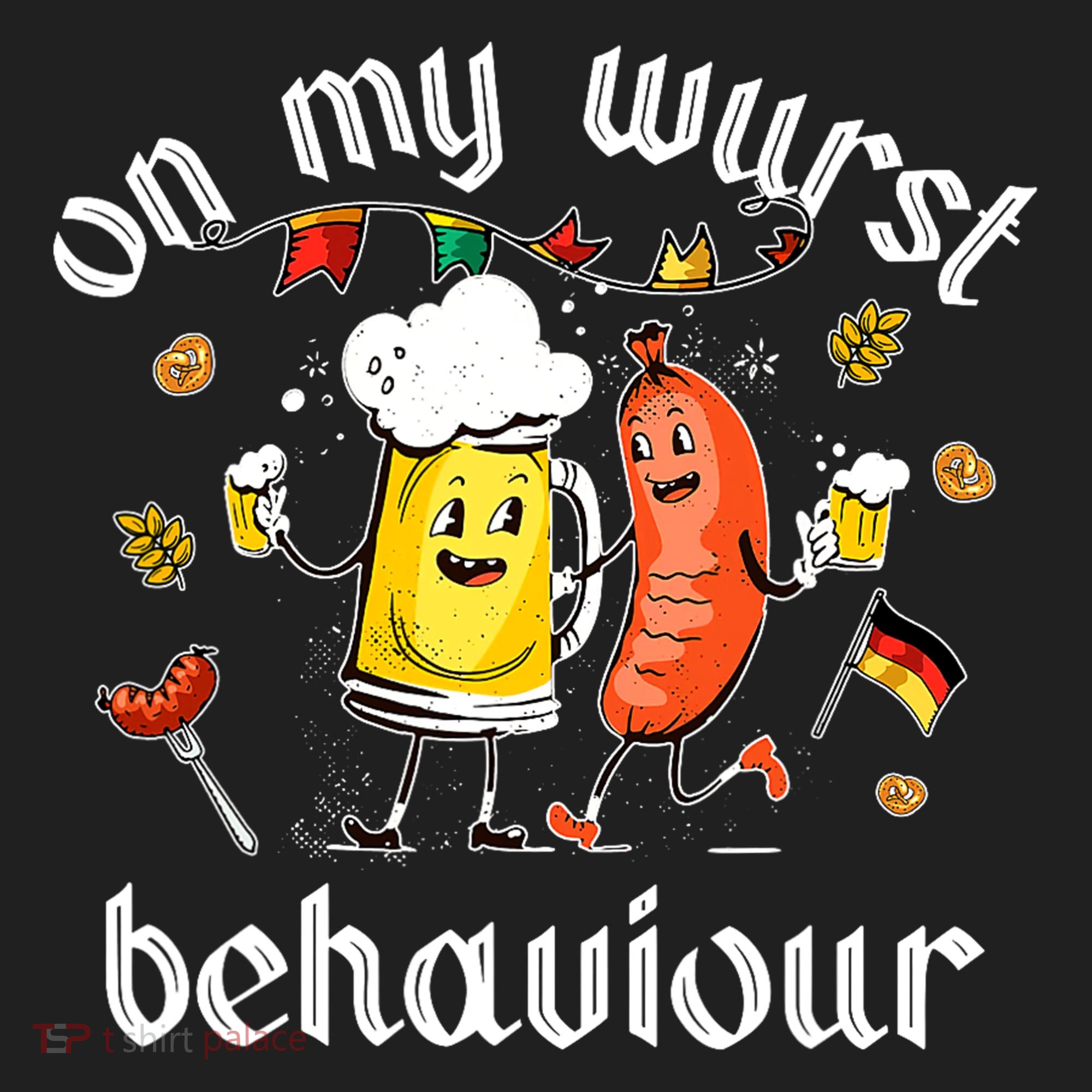 On My Wurst Behavior Funny Bratwurst German Oktoberfest Hat