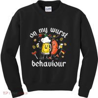 On My Wurst Behavior Funny Bratwurst German Oktoberfest Kids Sweatshirt thumb 0