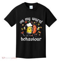 On My Wurst Behavior Funny Bratwurst German Oktoberfest Kids T-Shirt thumb 0