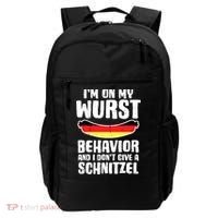 On My Wurst Behavior Dont Give Schnitzel Funny Oktoberfest Backpack thumb 0
