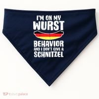 On My Wurst Behavior Dont Give Schnitzel Funny Oktoberfest USA-Made Doggie Bandana thumb 0