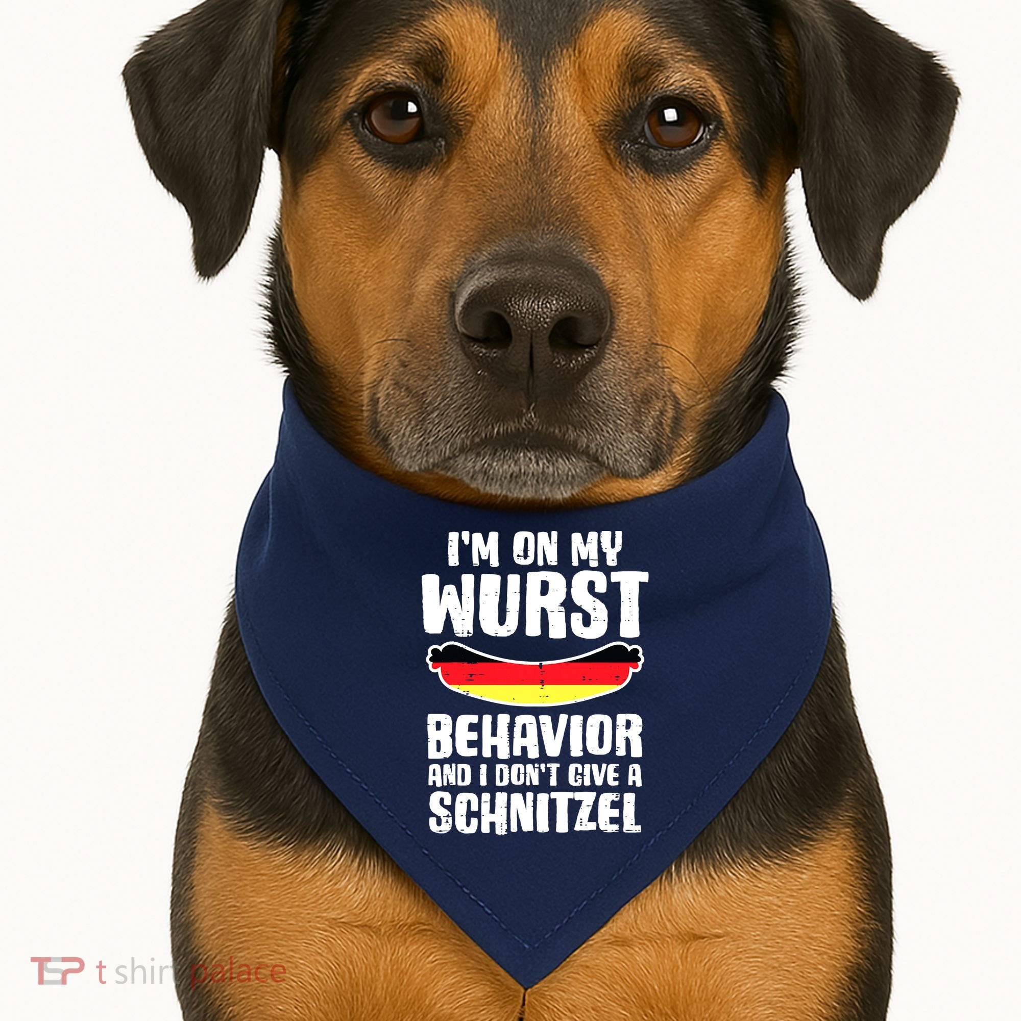 On My Wurst Behavior Dont Give Schnitzel Funny Oktoberfest USA-Made Doggie Bandana