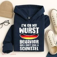 On My Wurst Behavior Dont Give Schnitzel Funny Oktoberfest Hoodie thumb 4