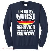 On My Wurst Behavior Dont Give Schnitzel Funny Oktoberfest Sweatshirt thumb 0