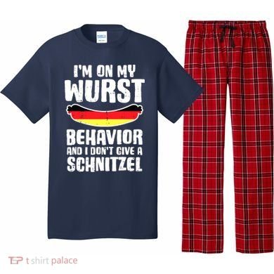 On My Wurst Behavior Dont Give Schnitzel Funny Oktoberfest Pajama Set