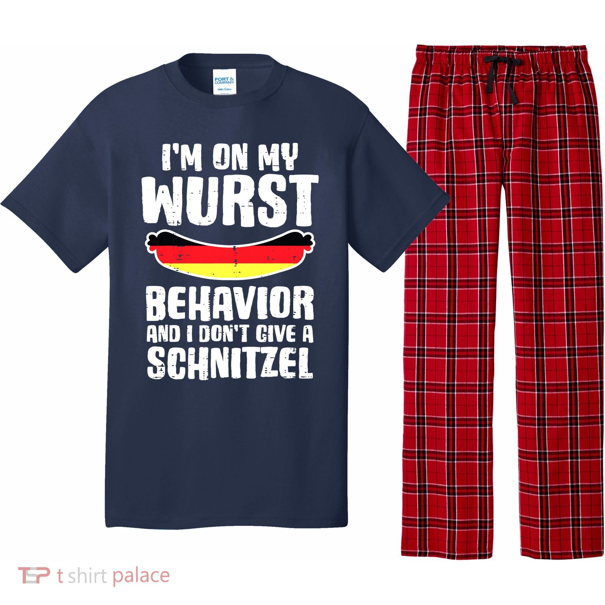 On My Wurst Behavior Dont Give Schnitzel Funny Oktoberfest Pajama Set