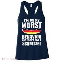 On My Wurst Behavior Dont Give Schnitzel Funny Oktoberfest Women's Tank Top thumb 0