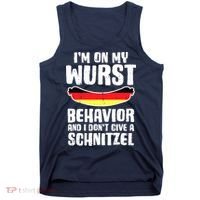 On My Wurst Behavior Dont Give Schnitzel Funny Oktoberfest Tank Top thumb 0