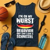 On My Wurst Behavior Dont Give Schnitzel Funny Oktoberfest Tank Top thumb 4