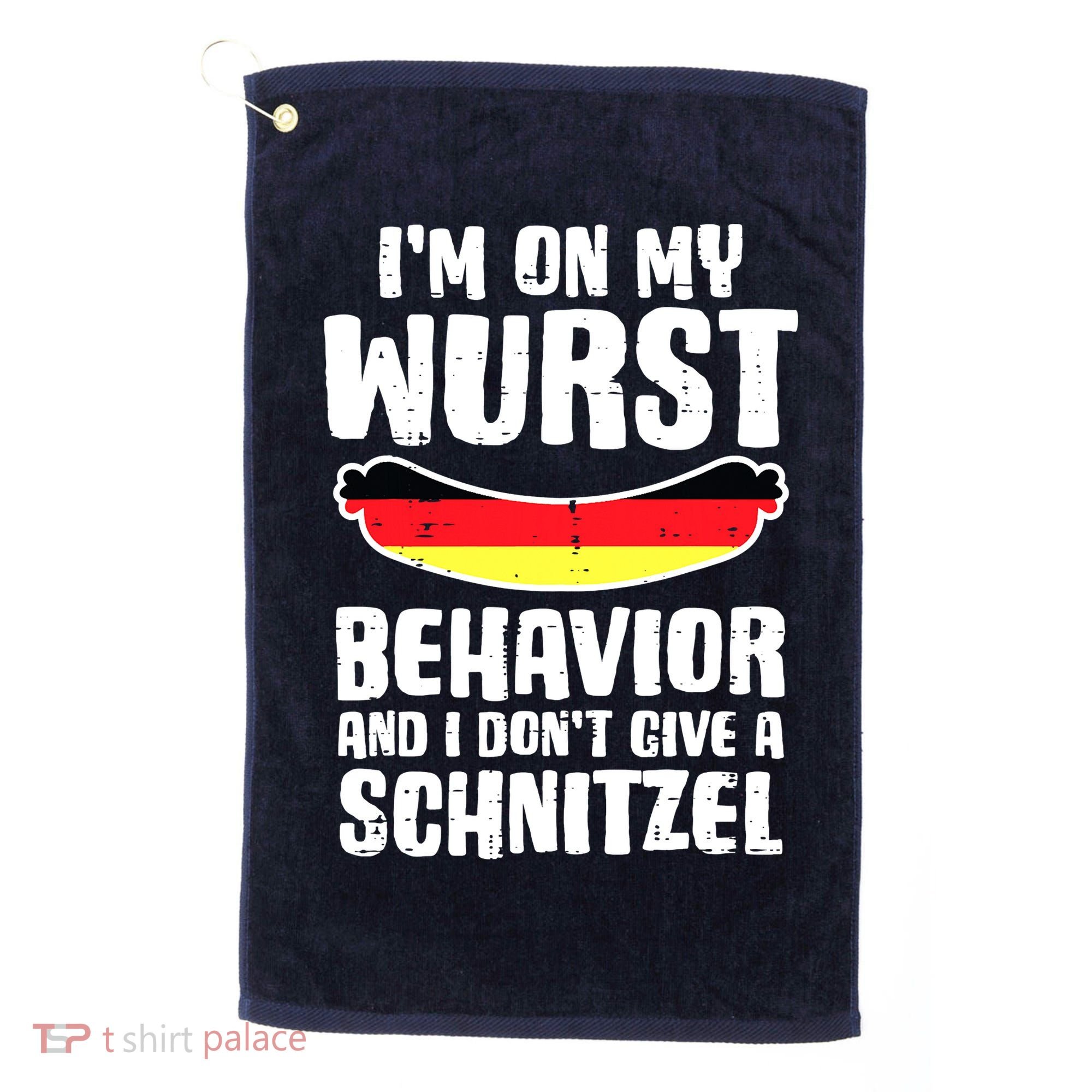 On My Wurst Behavior Dont Give Schnitzel Funny Oktoberfest Golf Towel