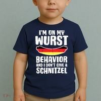 On My Wurst Behavior Dont Give Schnitzel Funny Oktoberfest Toddler T-Shirt thumb 2