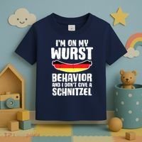 On My Wurst Behavior Dont Give Schnitzel Funny Oktoberfest Toddler T-Shirt thumb 3
