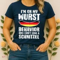On My Wurst Behavior Dont Give Schnitzel Funny Oktoberfest Women's T-Shirt thumb 2