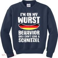 On My Wurst Behavior Dont Give Schnitzel Funny Oktoberfest Kids Sweatshirt thumb 0