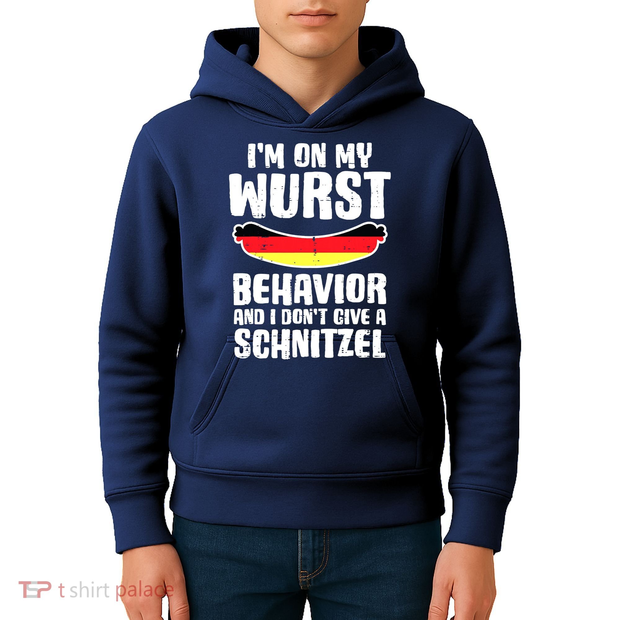 On My Wurst Behavior Dont Give Schnitzel Funny Oktoberfest Kids Hoodie