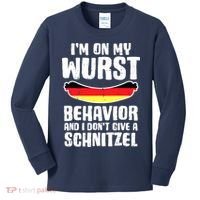 On My Wurst Behavior Dont Give Schnitzel Funny Oktoberfest Kids Long Sleeve Shirt thumb 0