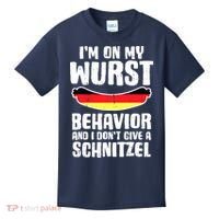 On My Wurst Behavior Dont Give Schnitzel Funny Oktoberfest Kids T-Shirt thumb 0