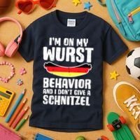 On My Wurst Behavior Dont Give Schnitzel Funny Oktoberfest Kids T-Shirt thumb 3
