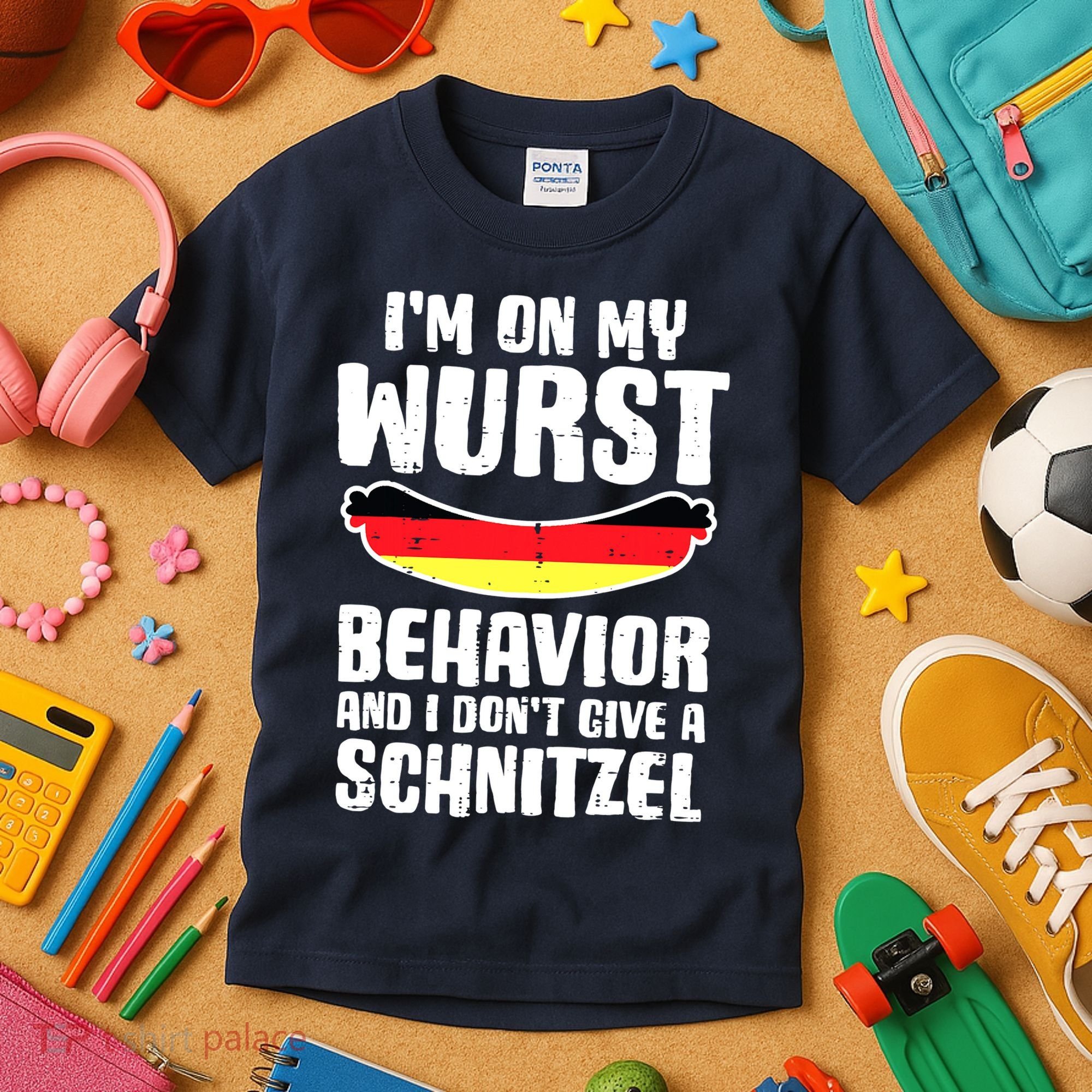On My Wurst Behavior Dont Give Schnitzel Funny Oktoberfest Kids T-Shirt