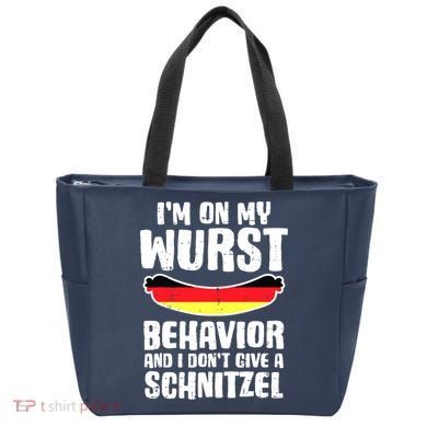 On My Wurst Behavior Dont Give Schnitzel Funny Oktoberfest Tote Bag