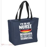 On My Wurst Behavior Dont Give Schnitzel Funny Oktoberfest Tote Bag thumb 2