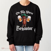 On My Wurst Behavior Funny Oktoberfest Women's Sweatshirt thumb 0