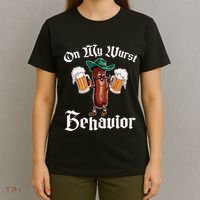 On My Wurst Behavior Funny Oktoberfest T-Shirt thumb 4