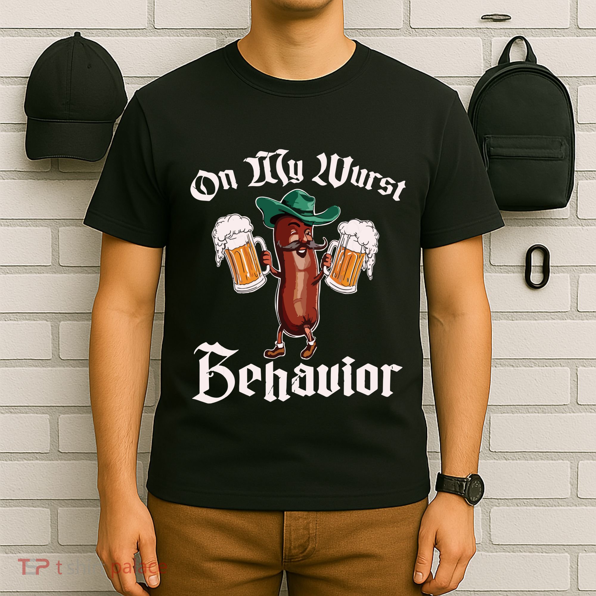 On My Wurst Behavior Funny Oktoberfest T-Shirt
