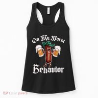 On My Wurst Behavior Funny Oktoberfest Women's Tank Top thumb 0
