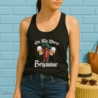 On My Wurst Behavior Funny Oktoberfest Women's Tank Top thumb 2