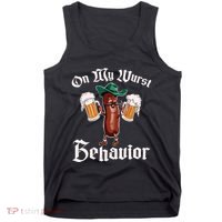 On My Wurst Behavior Funny Oktoberfest Tank Top thumb 0