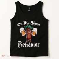 On My Wurst Behavior Funny Oktoberfest Tank Top thumb 2