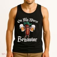 On My Wurst Behavior Funny Oktoberfest Tank Top thumb 3