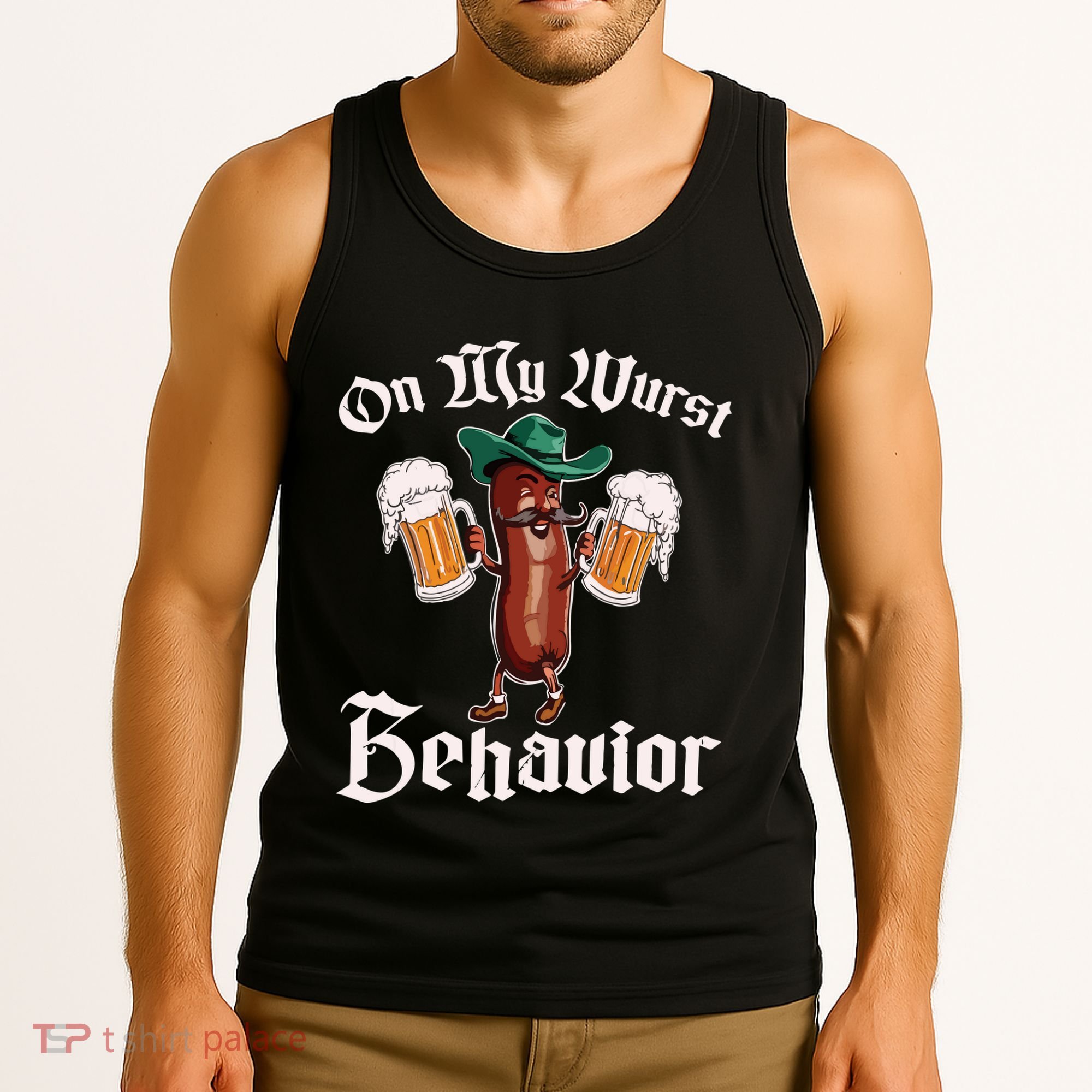 On My Wurst Behavior Funny Oktoberfest Tank Top
